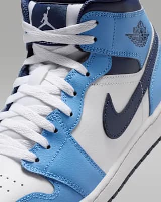 Air Jordan 1 Mid Men's Shoes University Blue/White/Sail/Midnight Navy [University Blue/White/Sail/Midnight Navy, M 4 / W 5.5, M 5.5 / W 7, M 6 / W 7.5, M 6.5 / W 8, M 7 / W, Leathe