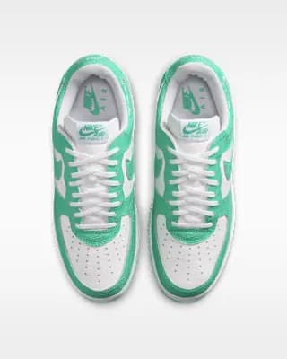 Nike Air Force 1 Men's Shoes Menta/White/Menta [Menta/White/Menta, Leather upper, Foam midsole]