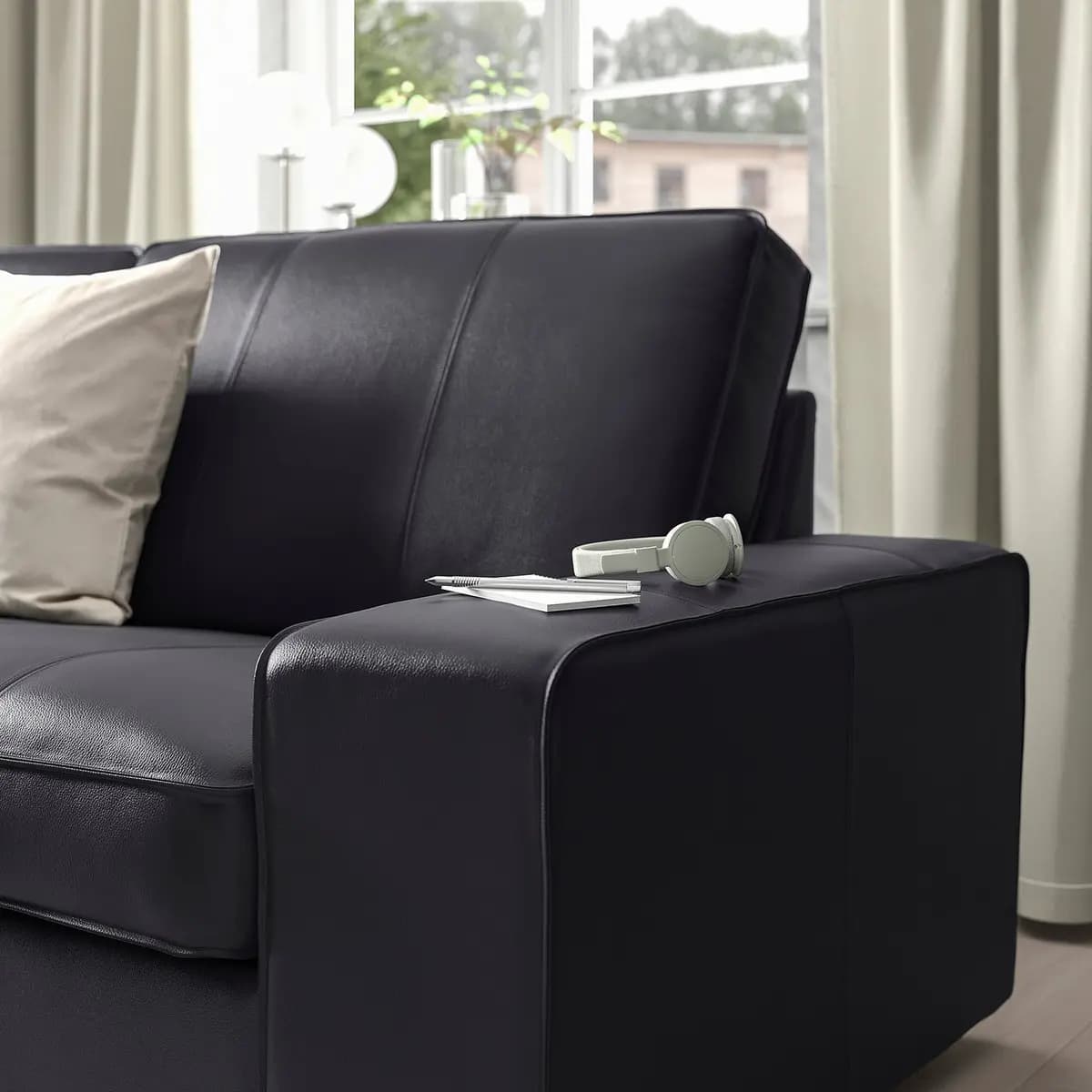IKEA KIVIK Sofa, Grann/Bomstad black [Width 89 3/8 ", Depth 37 3/8 ", Height 32 5/8 "]