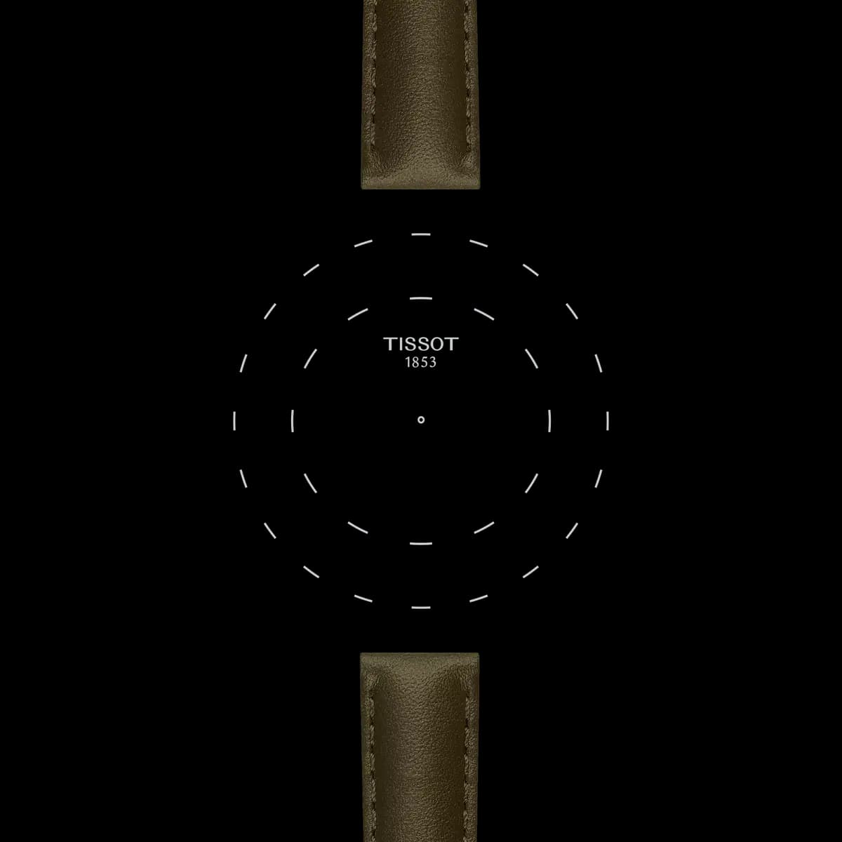 Tissot Official Green Leather Strap Lugs 15 mm [Leather, Green, 15.00]