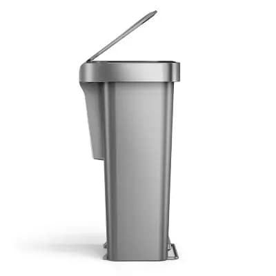 simplehuman 45L Rectangular Plastic Liner Rim Step Trash Can Alloy [45 Liter, Plastic, 13.4 Pounds]