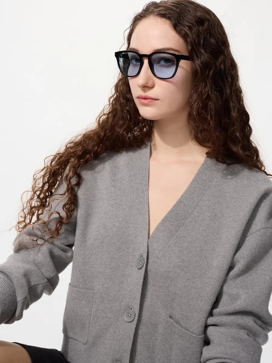 Uniqlo Square Sunglasses Brown [Imported, UV400 lenses block approximately 99% of UV rays., Made from flexible plastic for comfort.]