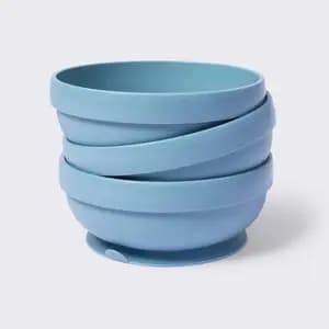 Suction Bowl - 3pk - Blue - Cloud Island™ [Features Round (shape), Number of Pieces 3, Suggested Age 6 Months and Up, Capacity (Volume) 13.7 fl oz (US)]