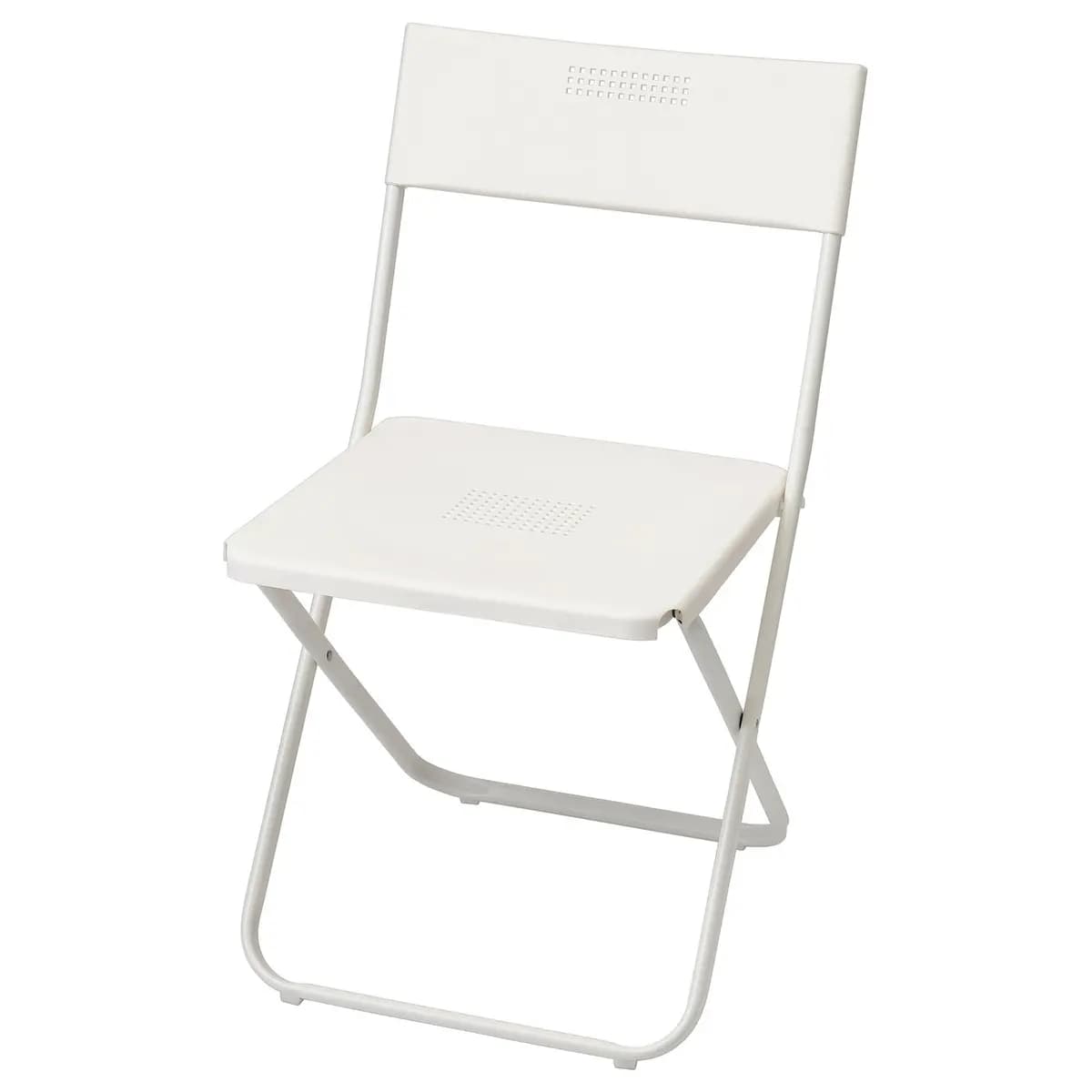 IKEA FEJAN Chair, outdoor, foldable white [Tested for 220 lb, Width 17 3/8 ", Depth 16 1/2 "]