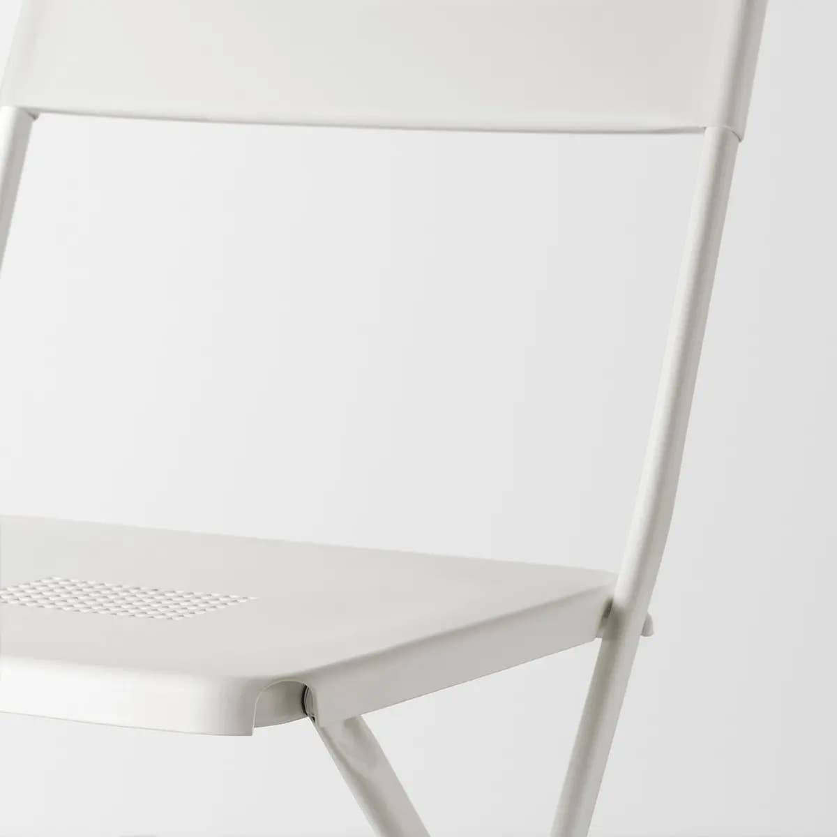 IKEA FEJAN Chair, outdoor, foldable white [Tested for 220 lb, Width 17 3/8 ", Depth 16 1/2 "]