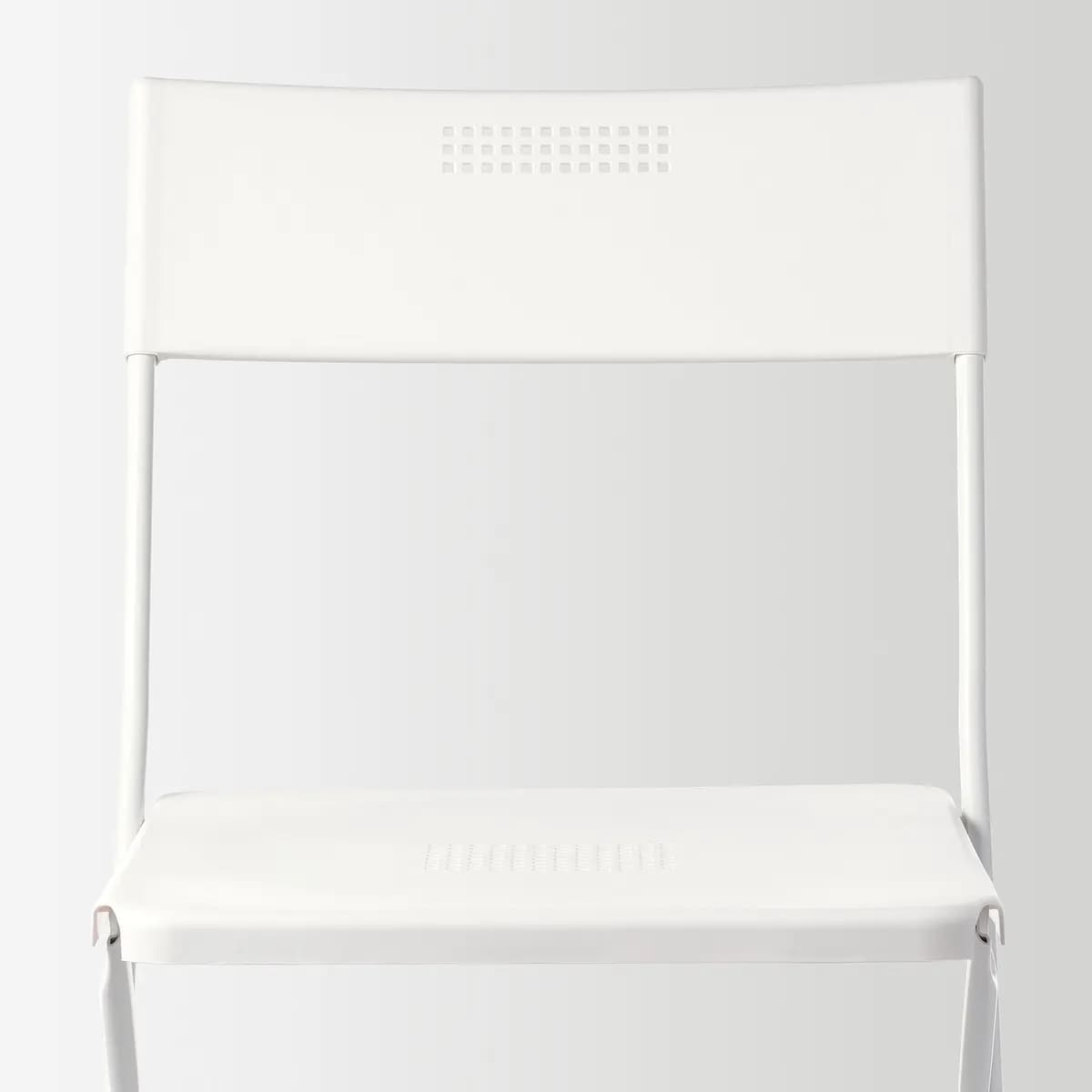 IKEA FEJAN Chair, outdoor, foldable white [Tested for 220 lb, Width 17 3/8 ", Depth 16 1/2 "]