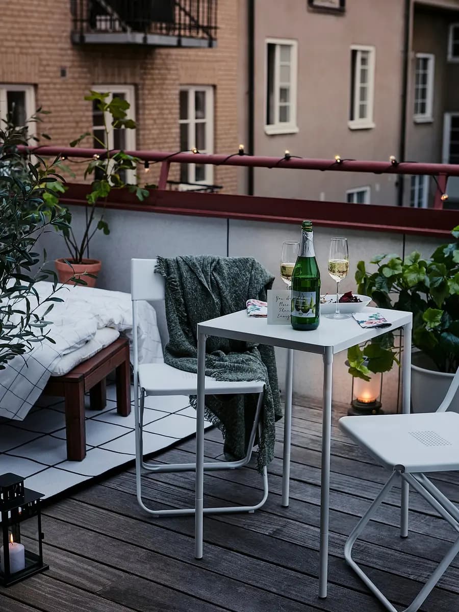 IKEA FEJAN Chair, outdoor, foldable white [Tested for 220 lb, Width 17 3/8 ", Depth 16 1/2 "]