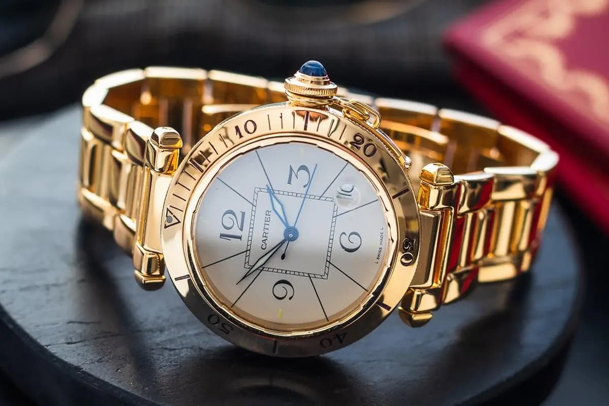 Cartier Pasha 38 Grill 1990 0723 18k Gold Weight 155g Automatic 38mm/ Box & Papers