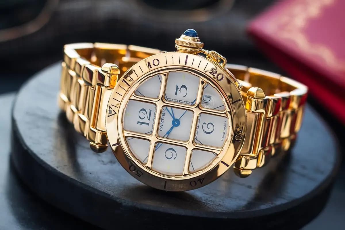 Cartier Pasha 38 Grill 1990 0723 18k Gold Weight 155g Automatic 38mm/ Box & Papers
