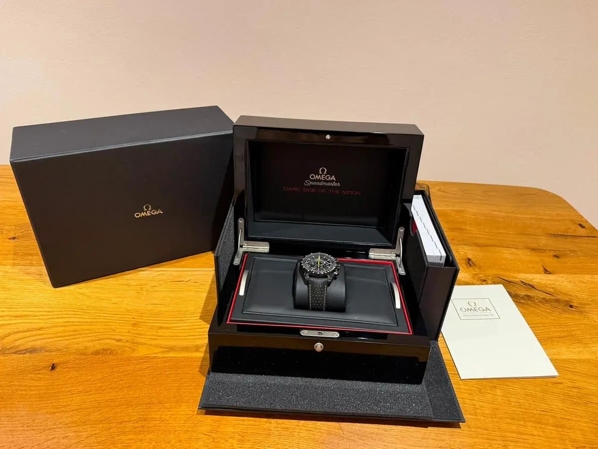 Omega Dark Side Of The Moon Apollo 8 Speedmaster OMEGA Speedmaster “Dark Side of the Moon” NEW & Unworn