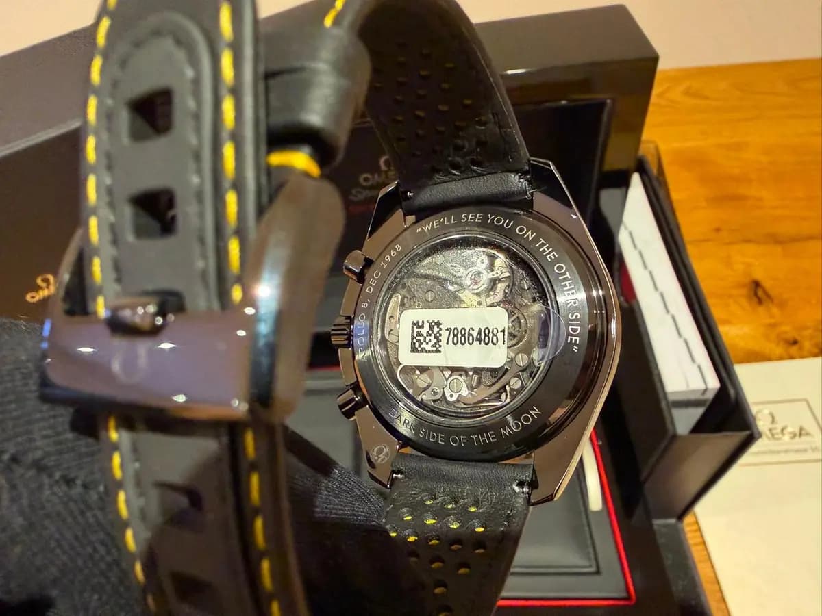 Omega Dark Side Of The Moon Apollo 8 Speedmaster OMEGA Speedmaster “Dark Side of the Moon” NEW & Unworn