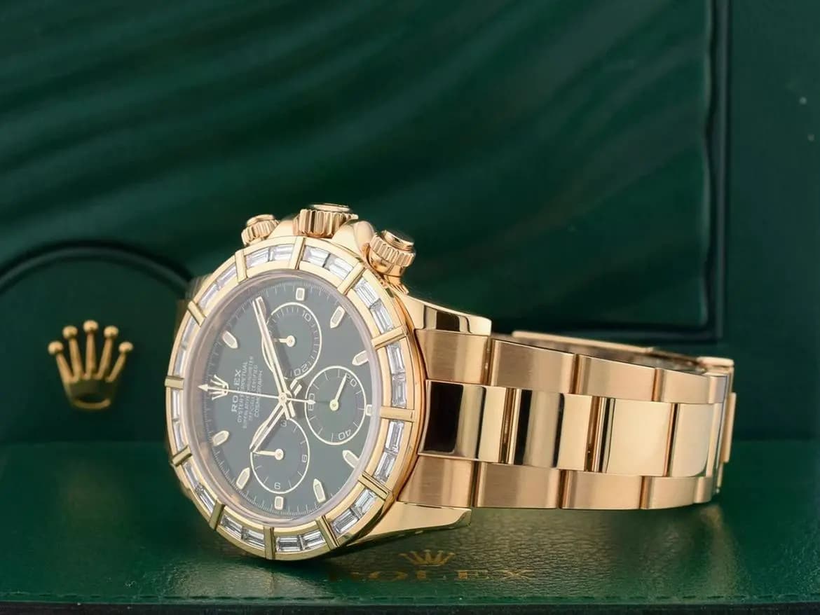 Rolex Cosmograph Daytona 116568br Off Catalog John Mayer Green Dial Factory Diamond Bezel