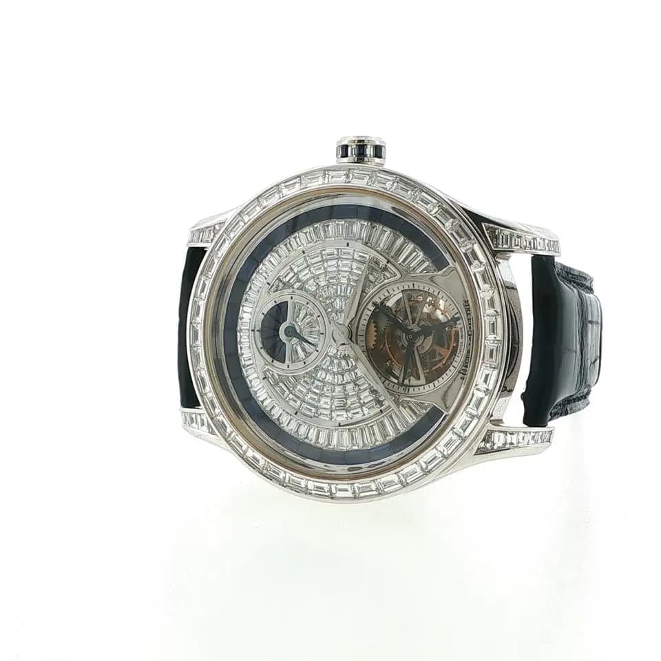 Jaeger-LeCoultre 2022 Jaeger-LeCoultre Master Grand Tourbillon Q1663416 White Gold Diamond Set Factory Diamond & Sapphire Set 18K White Gold Tour
