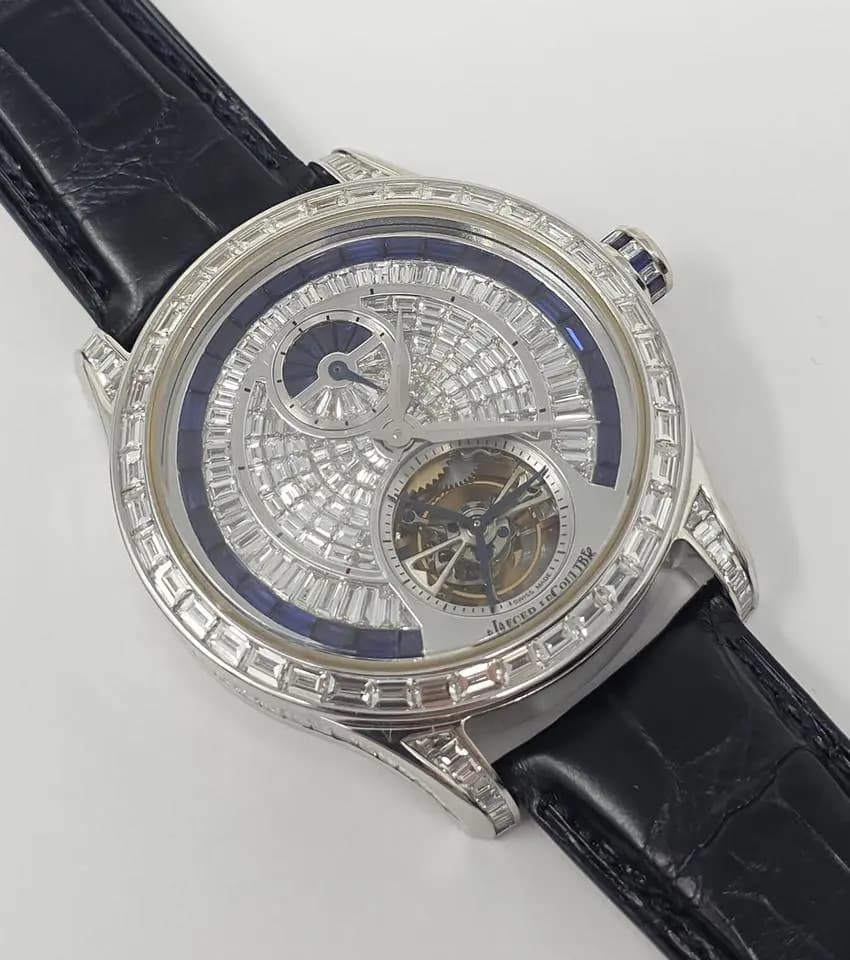 Jaeger-LeCoultre 2022 Jaeger-LeCoultre Master Grand Tourbillon Q1663416 White Gold Diamond Set Factory Diamond & Sapphire Set 18K White Gold Tour