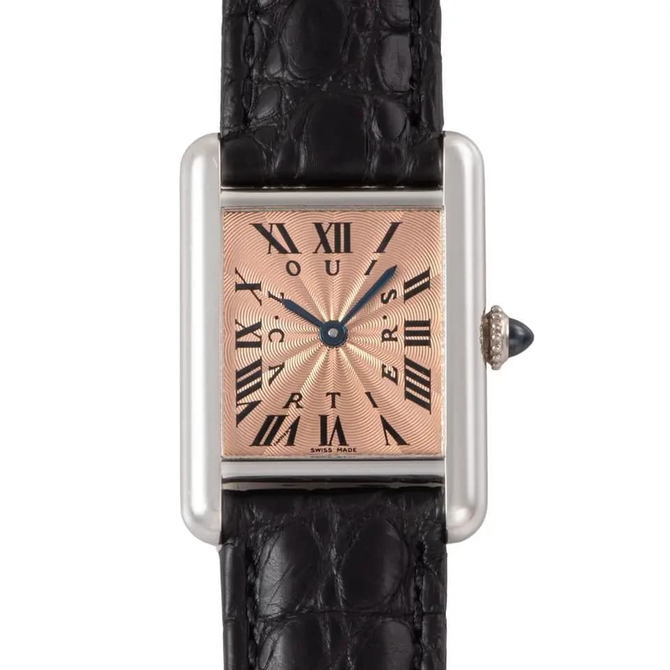Cartier Tanklui MM W1525351 Pt950 150th Anniversary Commemorative Model, Salmon Pink, Cal.78-1