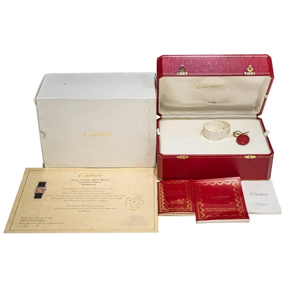 Cartier Tanklui MM W1525351 Pt950 150th Anniversary Commemorative Model, Salmon Pink, Cal.78-1