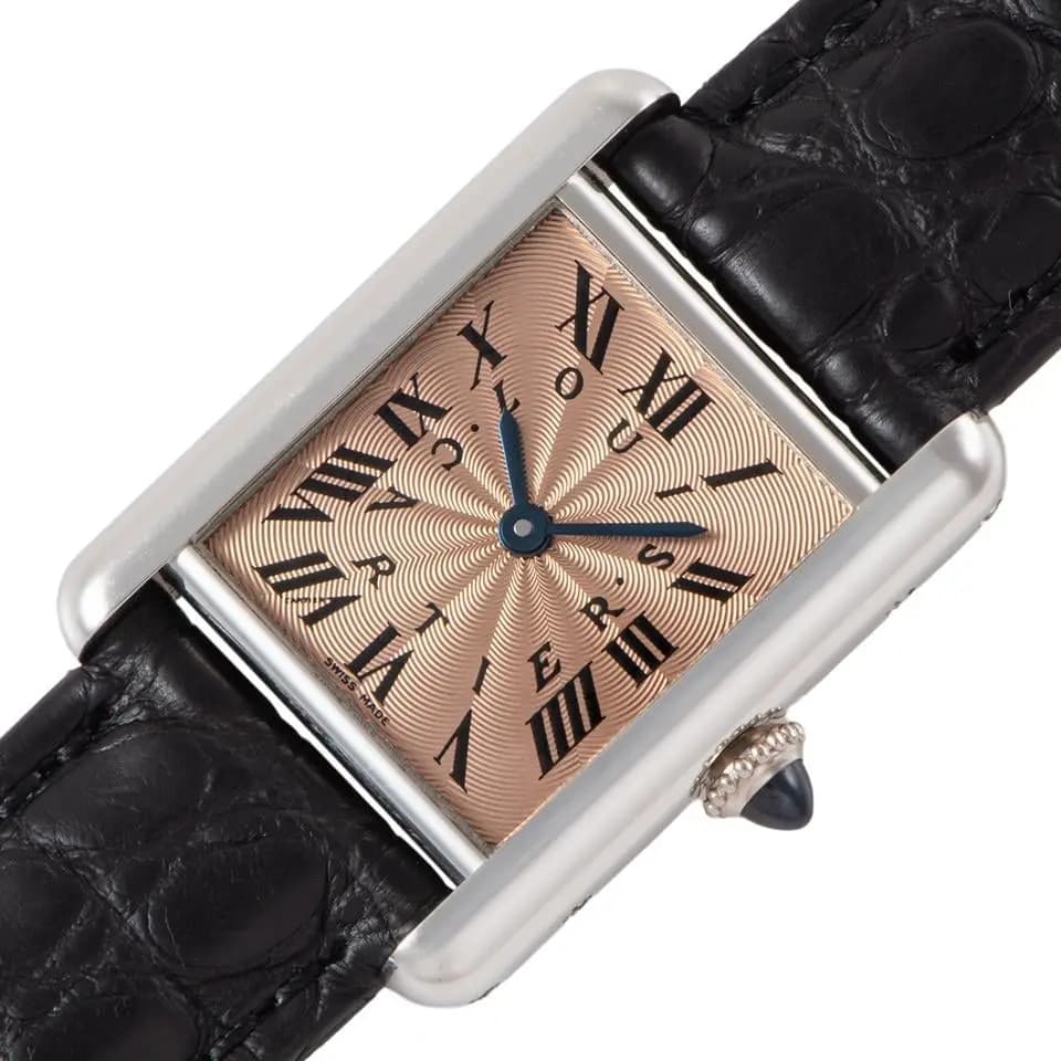 Cartier Tanklui MM W1525351 Pt950 150th Anniversary Commemorative Model, Salmon Pink, Cal.78-1