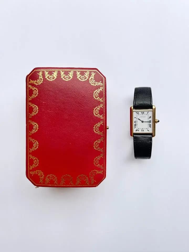 Cartier Tank Louis Tank Louis Cartier 18ct Gold, with mismatched Must bracelet