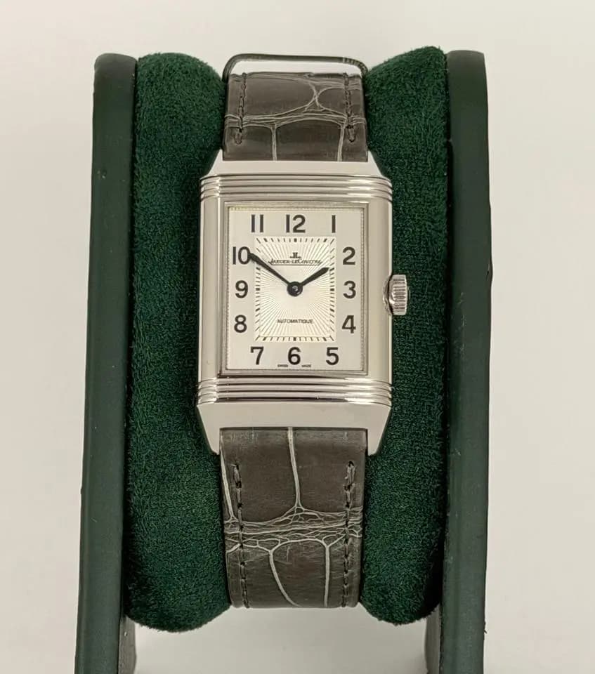 Jaeger-LeCoultre Reverso Classic Medium Duetto 2 Faces Factory Diamonds box & Papers NEW JLC strap