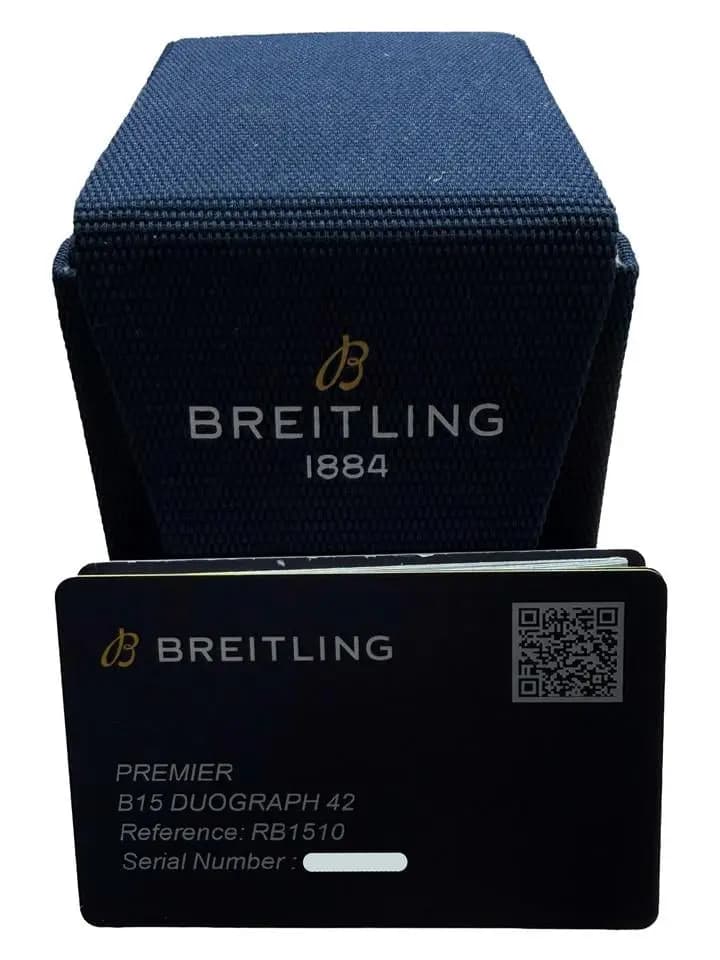 Breitling Duograph Premier B15 Duograph Black Dial Rose Gold Mens Watch RB1510