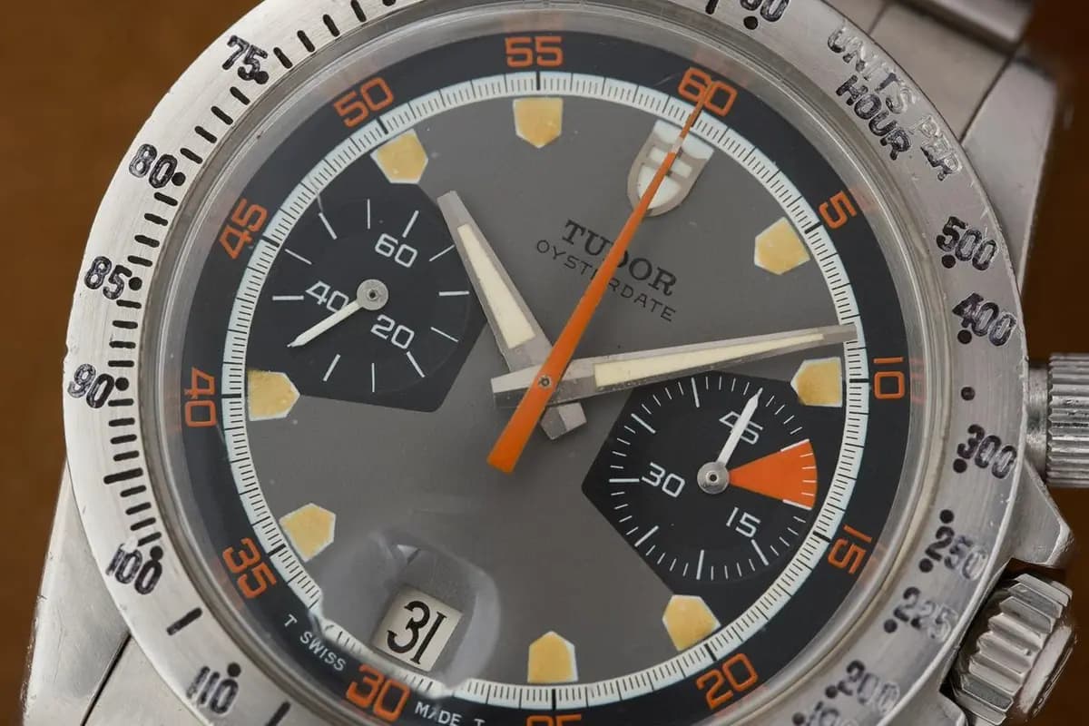 Tudor Monte Carlo 7032/0 Oysterdate Chronograph Homeplate Grey Dial Steel c.1971
