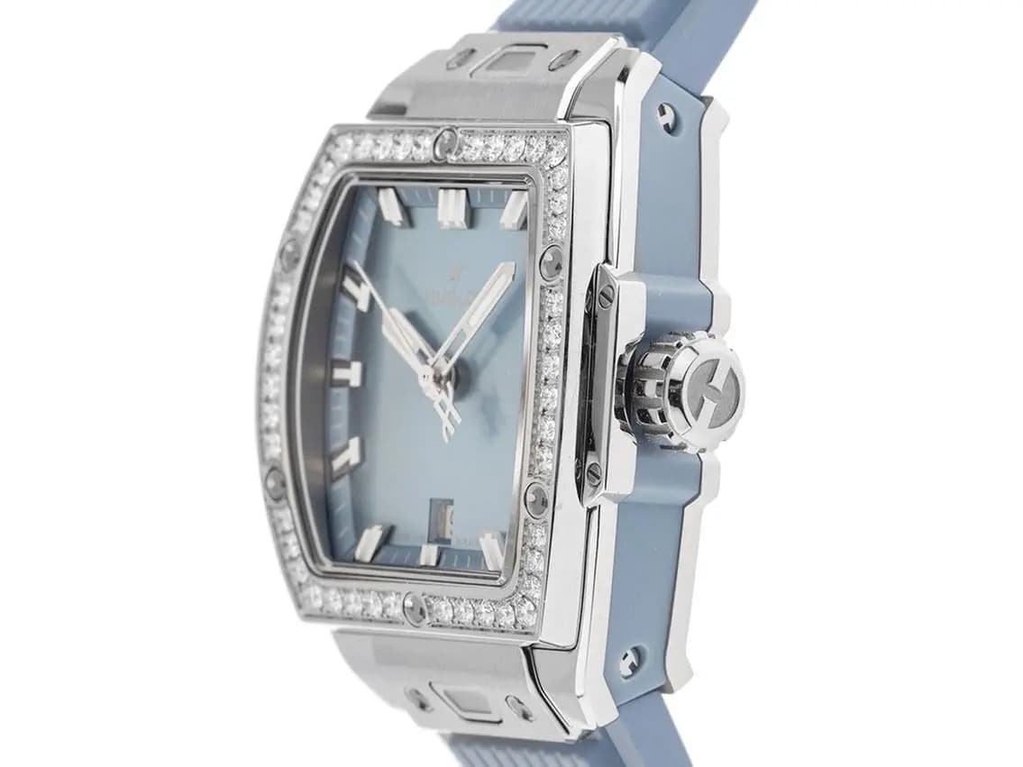 Hublot Big Bang Unico Ref.682.SX.717B.RX.1204 2026 Full Set Ungetragen Spirit of Big Bang Steel Coal Blue Lady Diamanten 0,88ct Kautschuk Faltschließ