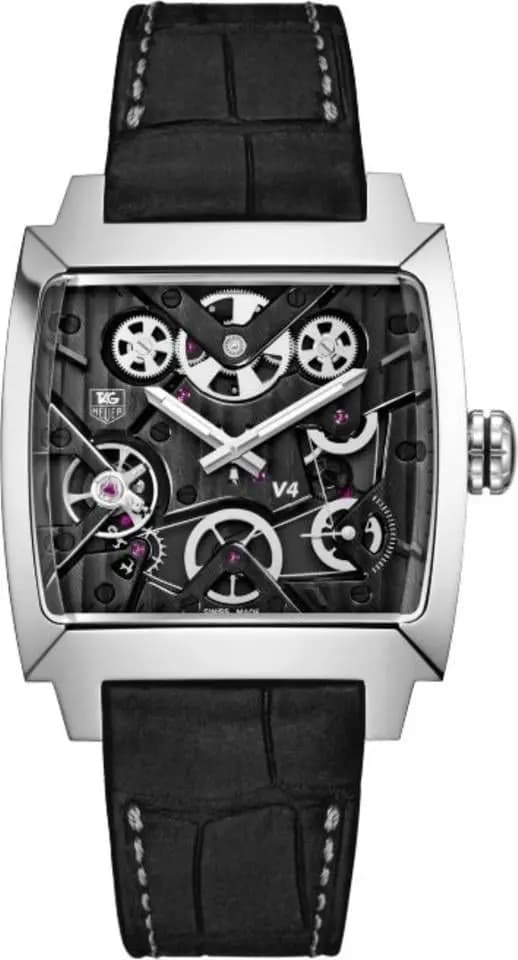 TAG Heuer Monaco V4 Limited Edition Black Skeleton Dial Titanium Men's Watch WAW2080.FC6288 Complete Full Set