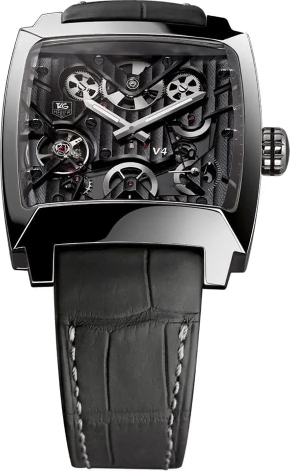 TAG Heuer Monaco V4 Limited Edition Black Skeleton Dial Titanium Men's Watch WAW2080.FC6288 Complete Full Set