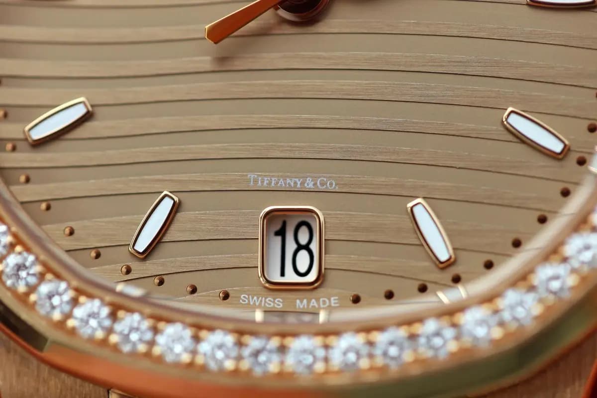Patek Philippe Tiffany & Co. Ladies’ Nautilus Diamond Bezel 7118/1200R Rose Gold, Golden Brown Opaline