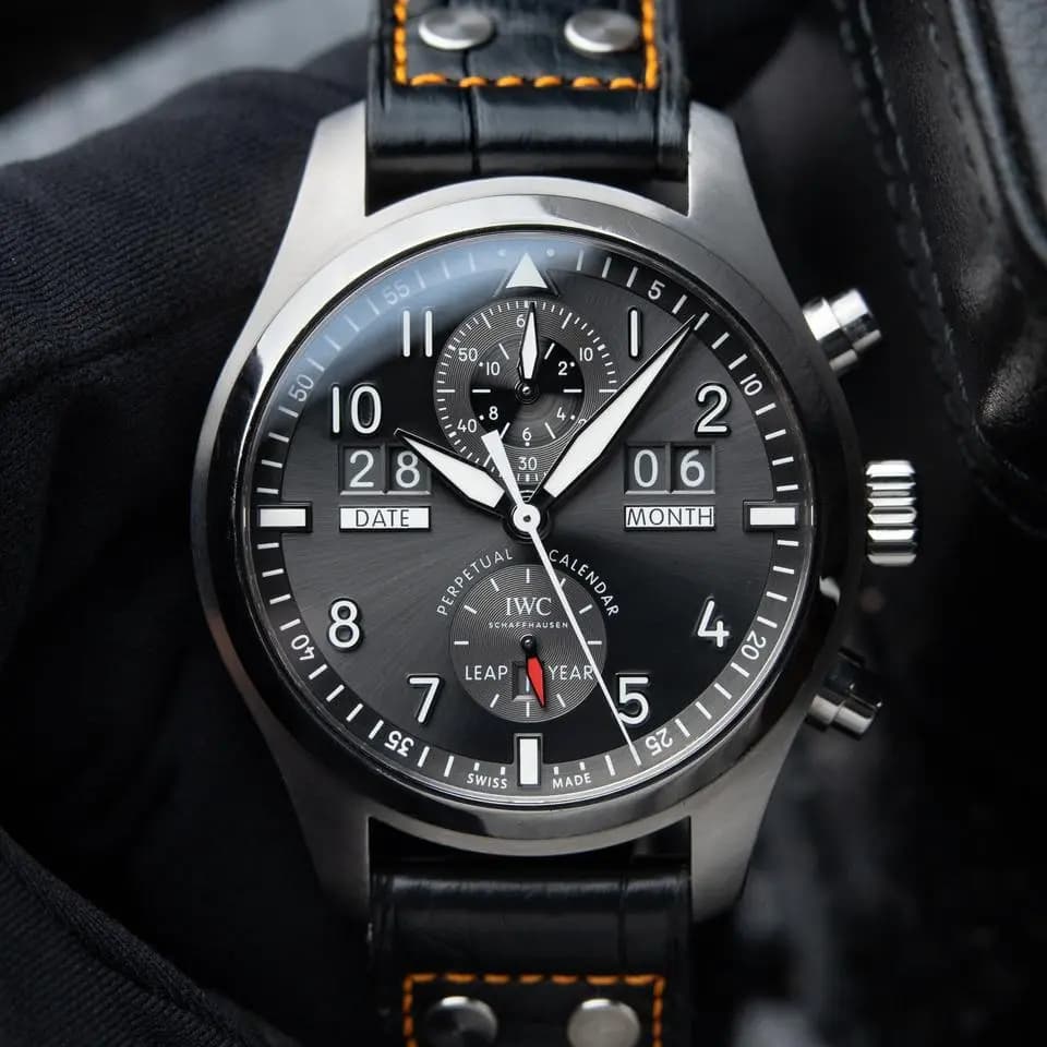 IWC Spitfire Perpetual Calendar Digital Date-Month Chronograph Steel Grey