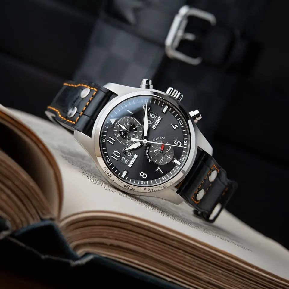 IWC Spitfire Perpetual Calendar Digital Date-Month Chronograph Steel Grey