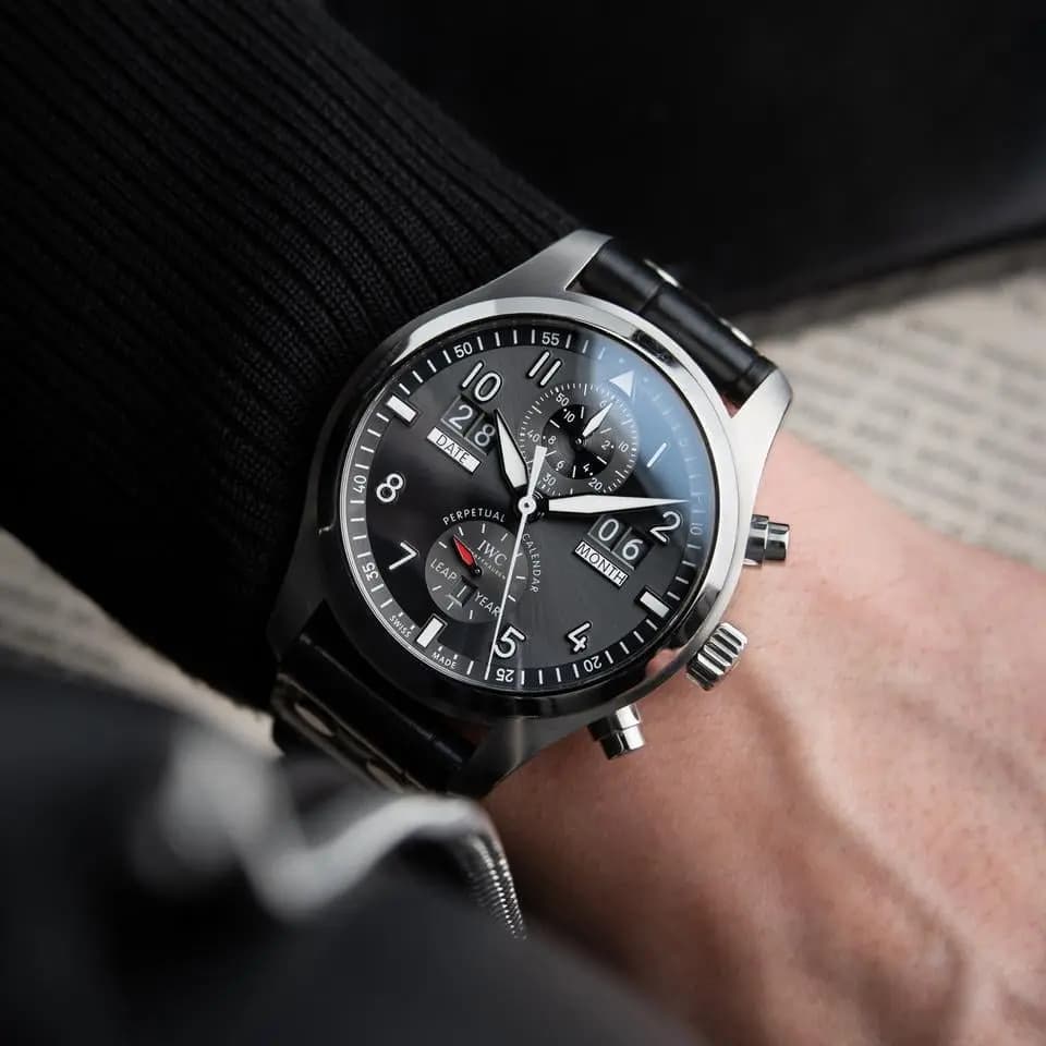 IWC Spitfire Perpetual Calendar Digital Date-Month Chronograph Steel Grey