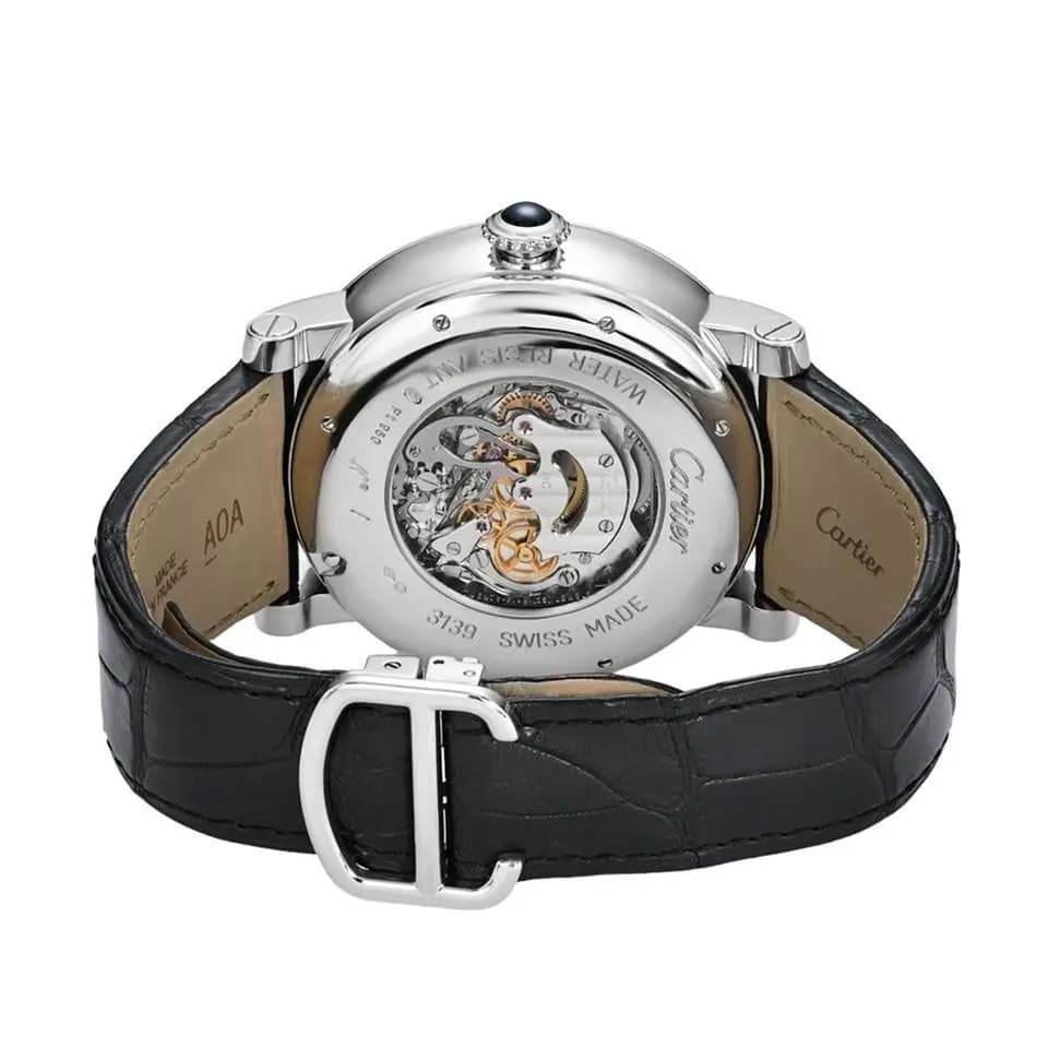 Cartier Rotonde de Cartier Tourbillon W1580007, Tourbillon, Platinum, Grey Skeletonized Roman Dial, 45 mm