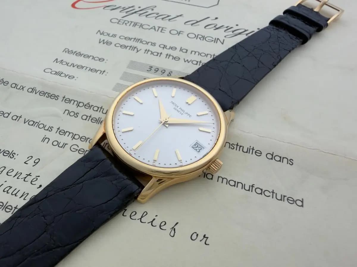 Patek Philippe Calatrava 3998J, Certificate, 34mm, automatic, date, excellent condition