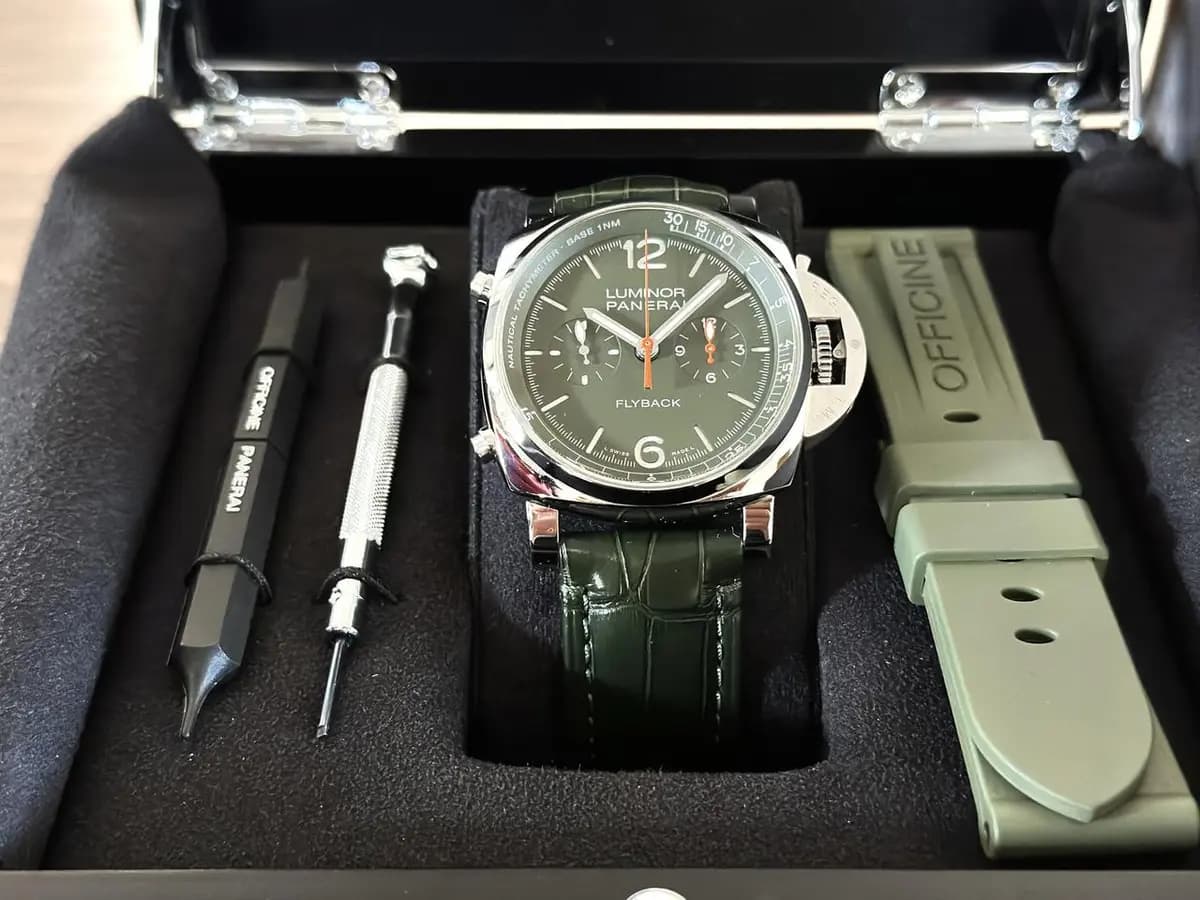 Panerai 1950 3 Days Chronograph Flyback Luminor Chrono Limited Edition, Very Rare 1 of 110 --100% UNWORN