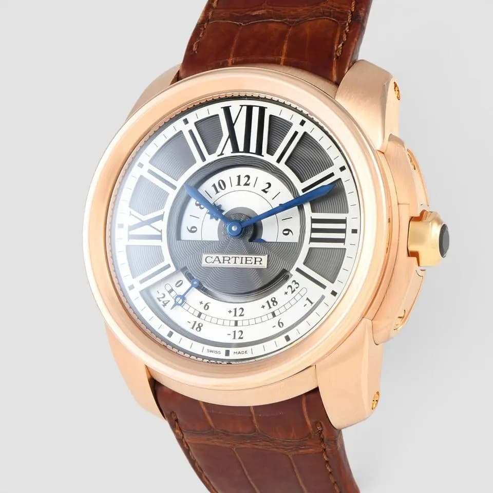 Cartier Calibre de Multiple Time Zone Rose Gold Watch