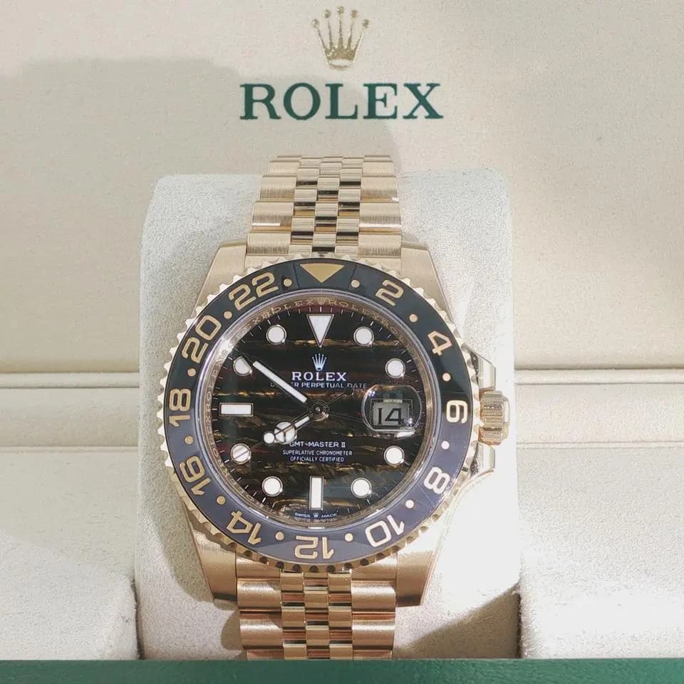 Rolex 2025 GMT-Master II 126718GNNR Tiger Iron Dial Yellow Gold New Full Set Tiger Iron Dial 18K Yellow Gold Jubilee Bracelet
