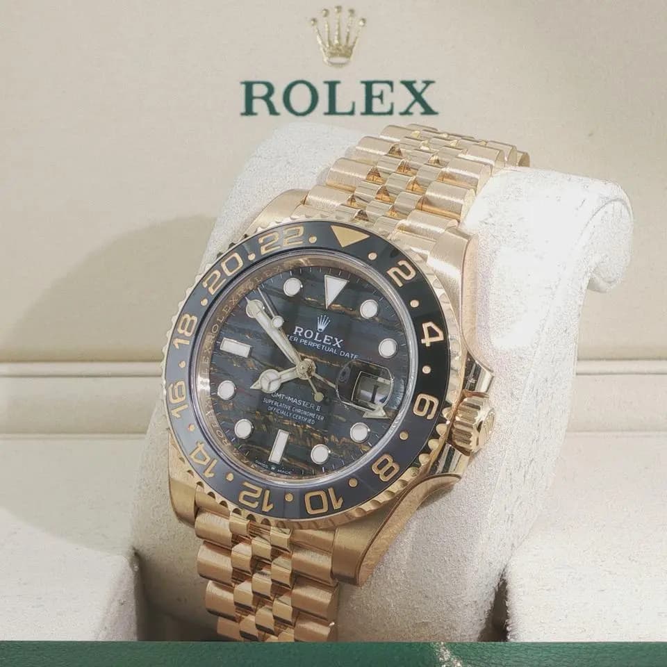 Rolex 2025 GMT-Master II 126718GNNR Tiger Iron Dial Yellow Gold New Full Set Tiger Iron Dial 18K Yellow Gold Jubilee Bracelet