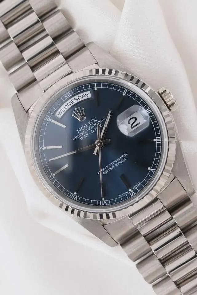 Rolex Day-Date 36 18239 Blue Stick Dial W-Series