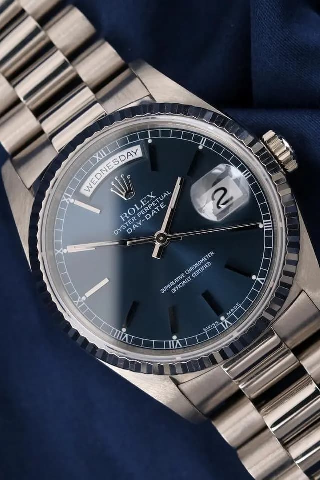 Rolex Day-Date 36 18239 Blue Stick Dial W-Series