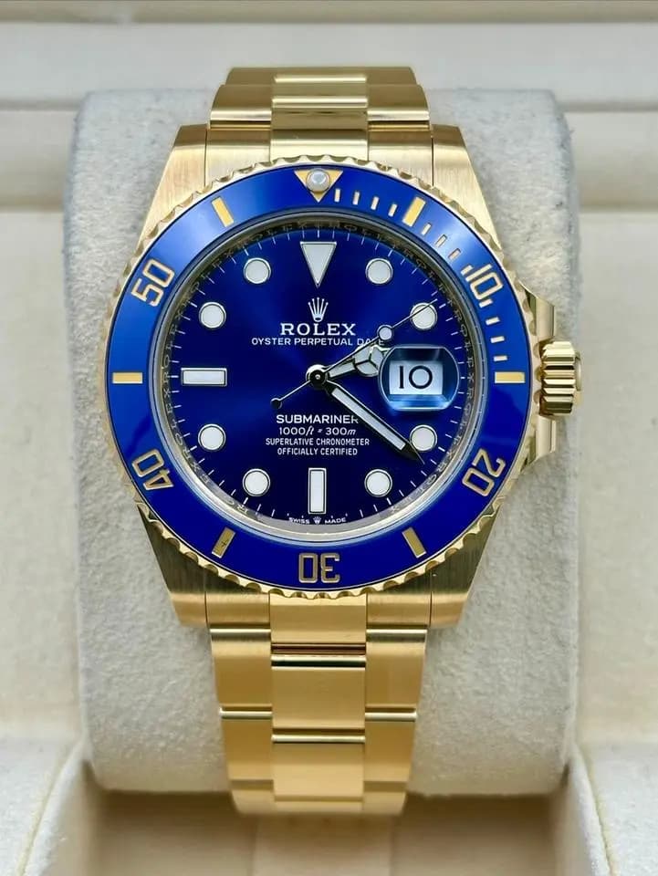 Rolex Submariner Date Full Gold Blusey Blue Dial