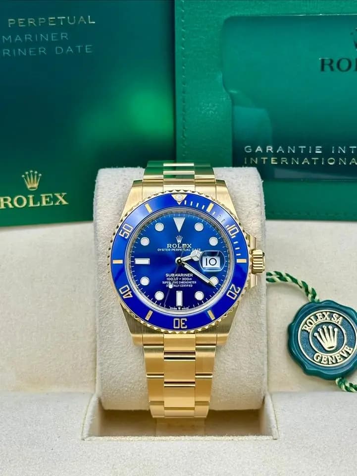 Rolex Submariner Date Full Gold Blusey Blue Dial