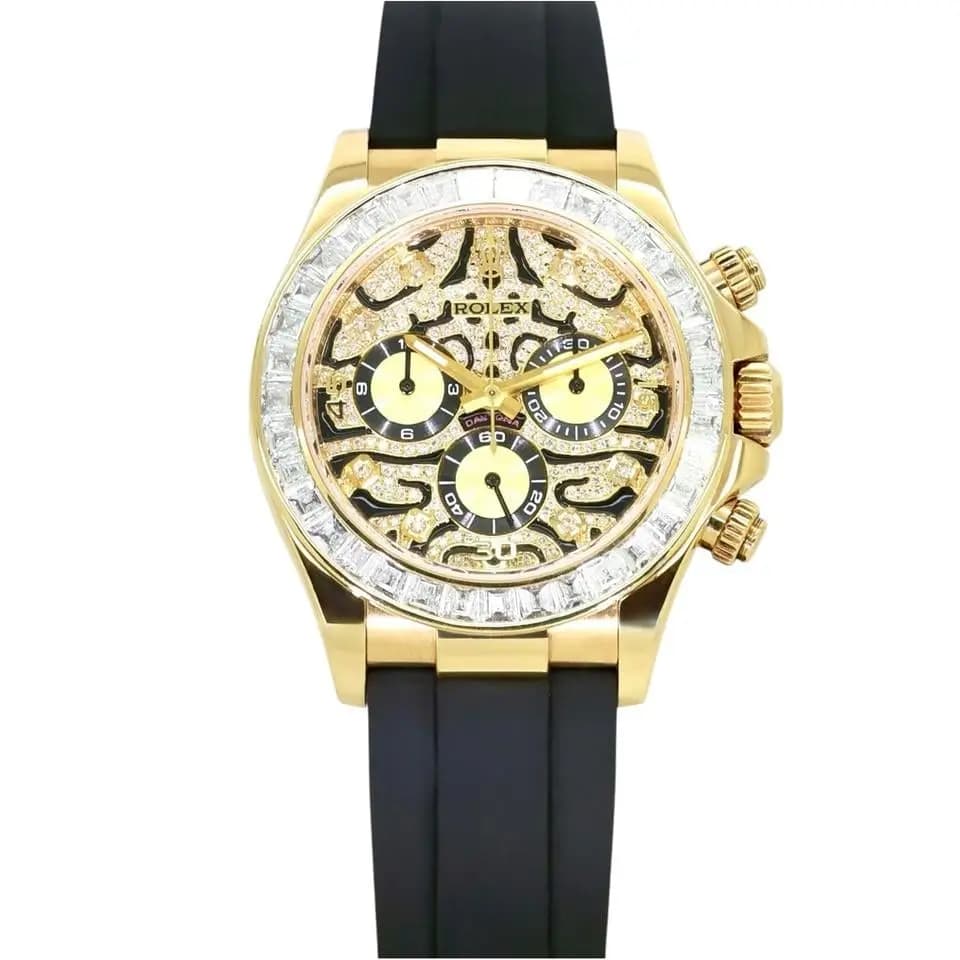 Rolex Daytona Cosmograph Yellow Gold Oysterflex "Eye Of The Tiger" AM Setting 116518LN 116588TBR