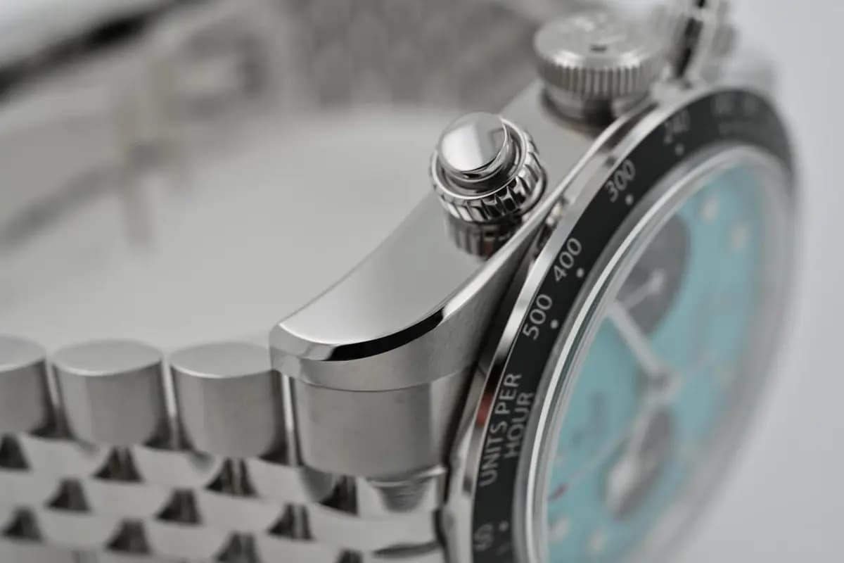 Tudor Heritage Black Bay Chronograph 79360N Tiffany Flamingo Blue Dial