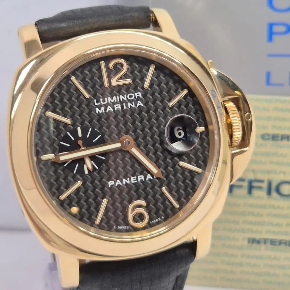 Panerai Luminor Marina Ouro Amarelo & Carbono 44mm Automático Completo