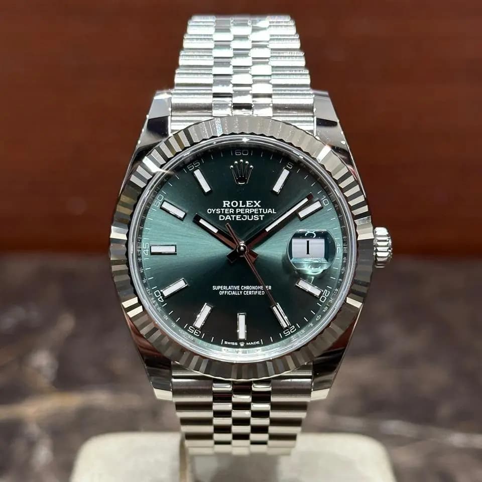 Rolex Datejust 41 Jubilee Mint Green 08/2026 NEW