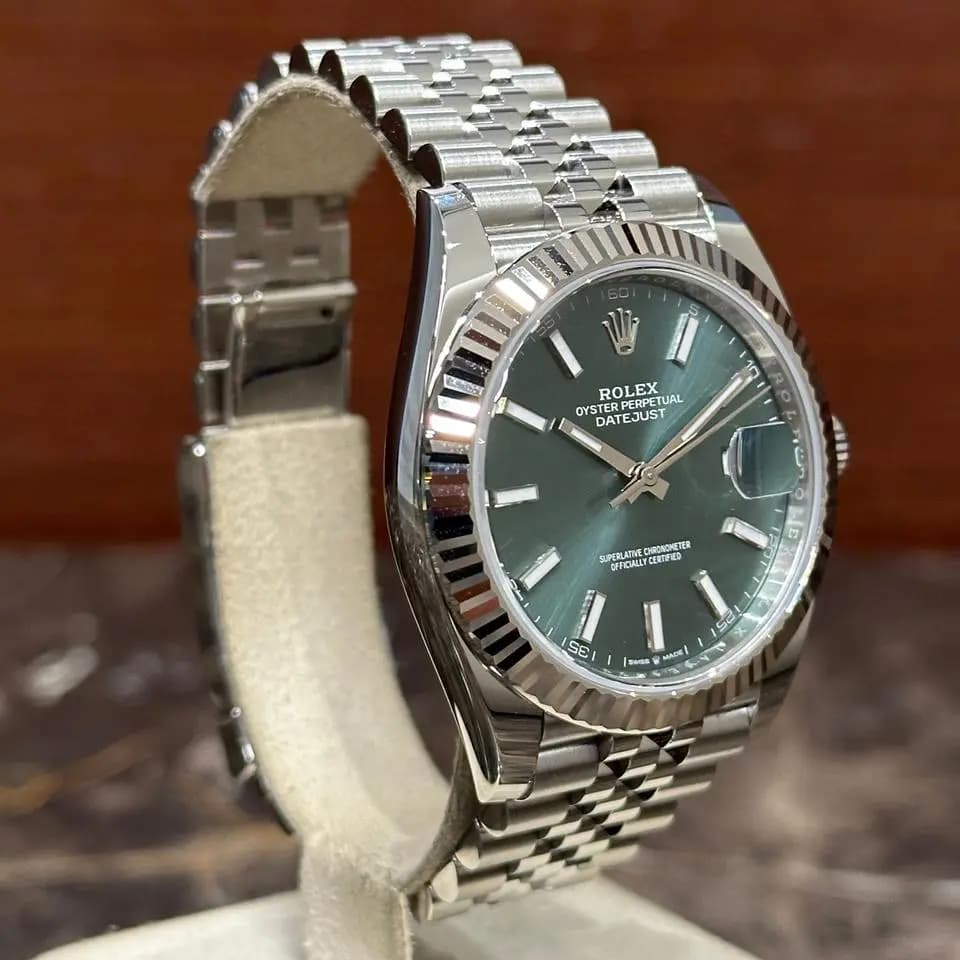 Rolex Datejust 41 Jubilee Mint Green 08/2026 NEW