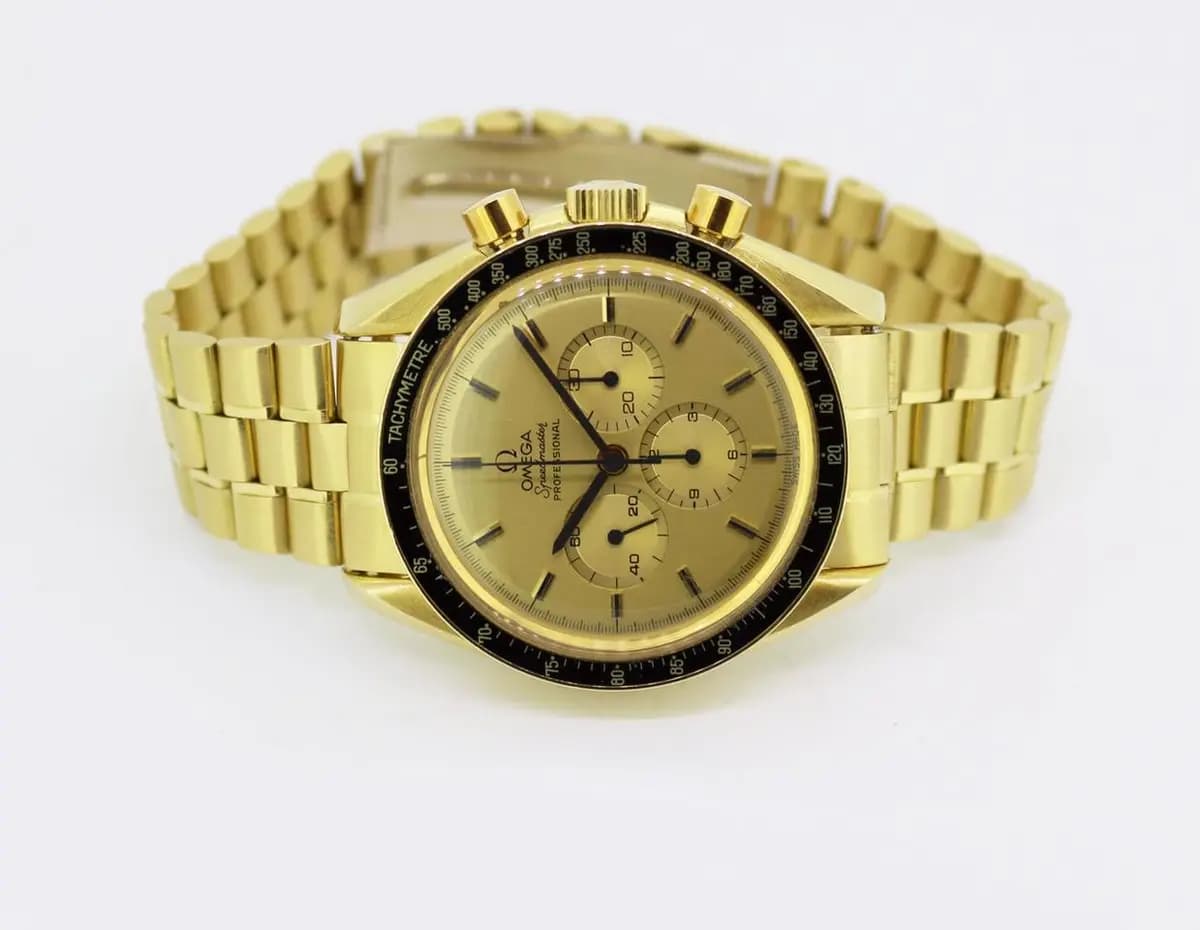 Omega Speedmaster Apollo XI 18Karat Gold 345.0802 vintage First Owner Collectors Watch