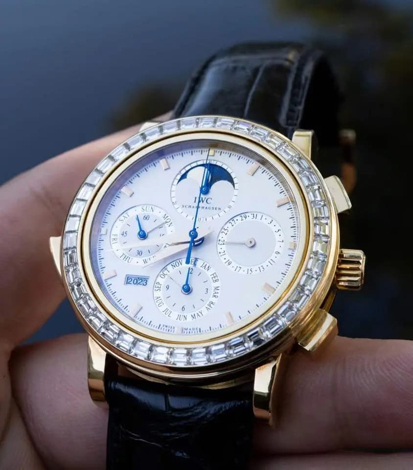IWC Limited 1 Yellow Gold Diamond Automatic 42MM.Minute Repeater Calendário perpetuo IW377028