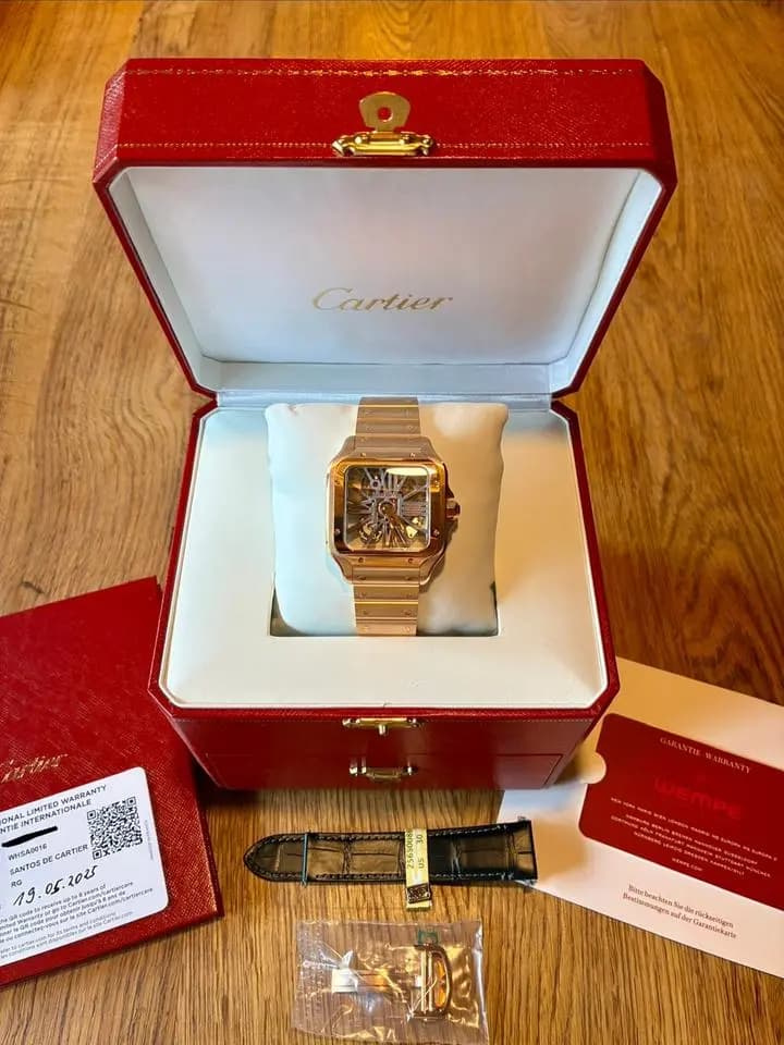 Cartier Santos De Cartier Skeleton Full Set